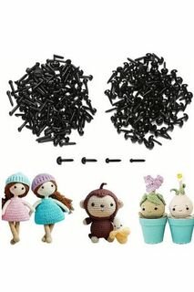 50 Pack Mini Black Plastic Eyes - Perfect for Needle Felting